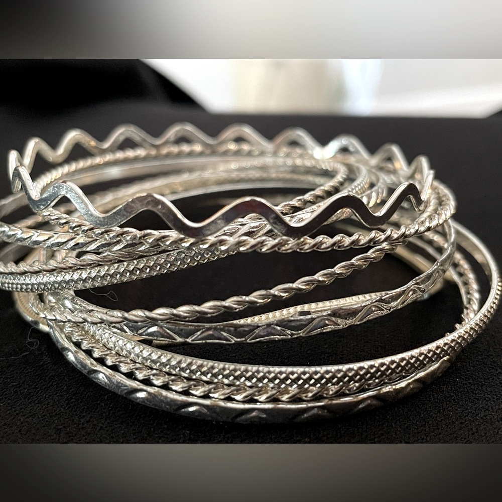 Silver Bangle Bracelets - image 3